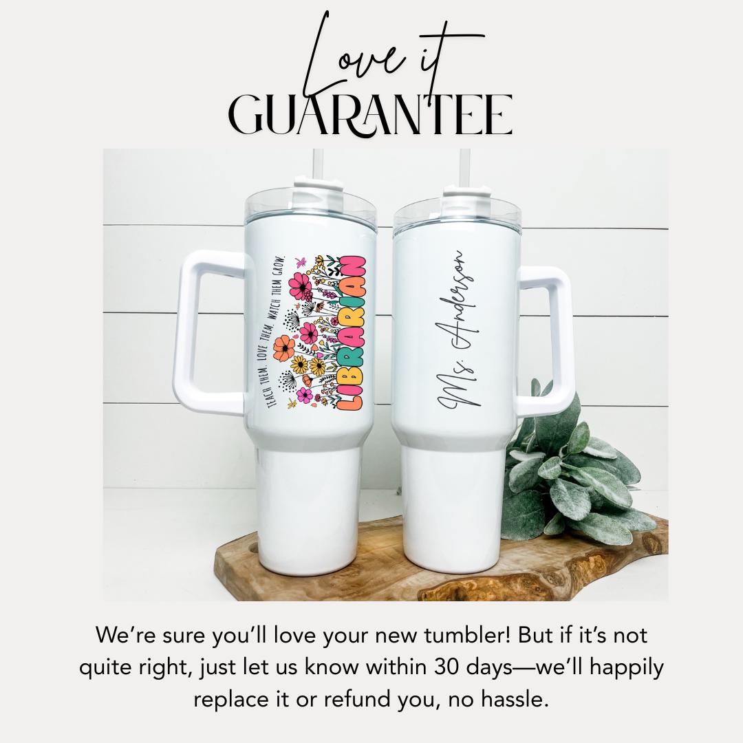 Personalized Librarian 40 oz Tumbler with Straw Librarian Appreciation Gifts Back to School Librarian Gift Librarian Travel Coffee Mug
