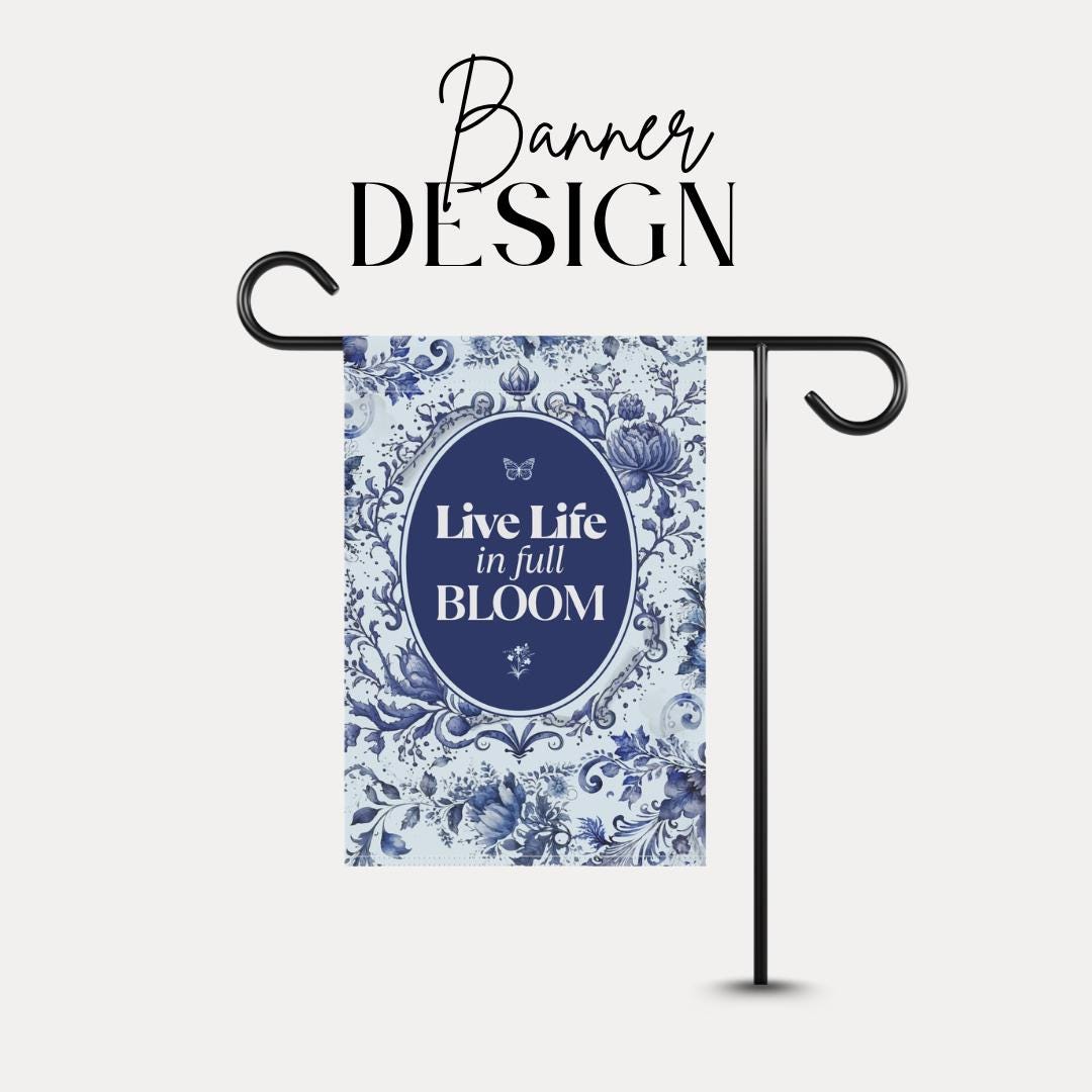 Garden Banner Floral Outdoor Yard Decor Live Life in Full Bloom Spring Garden Gift Home and Garden Decoration House Flag for Spring Display