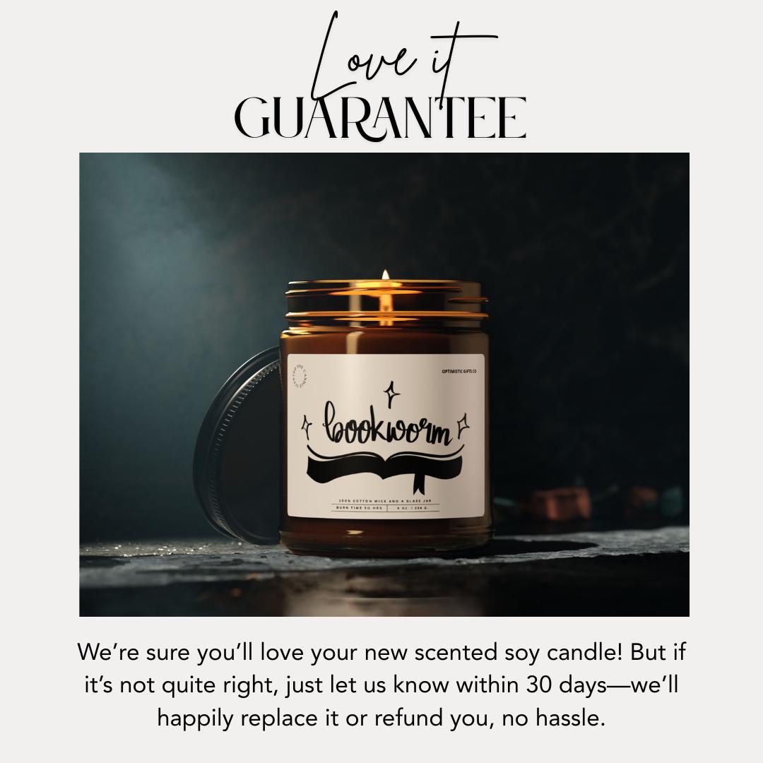 Bookworm Scented Soy Candle Reading Candle Gift Literary Quote Candle Bookish Decor for Home Library Bookworm Gift Idea Book Club Candle