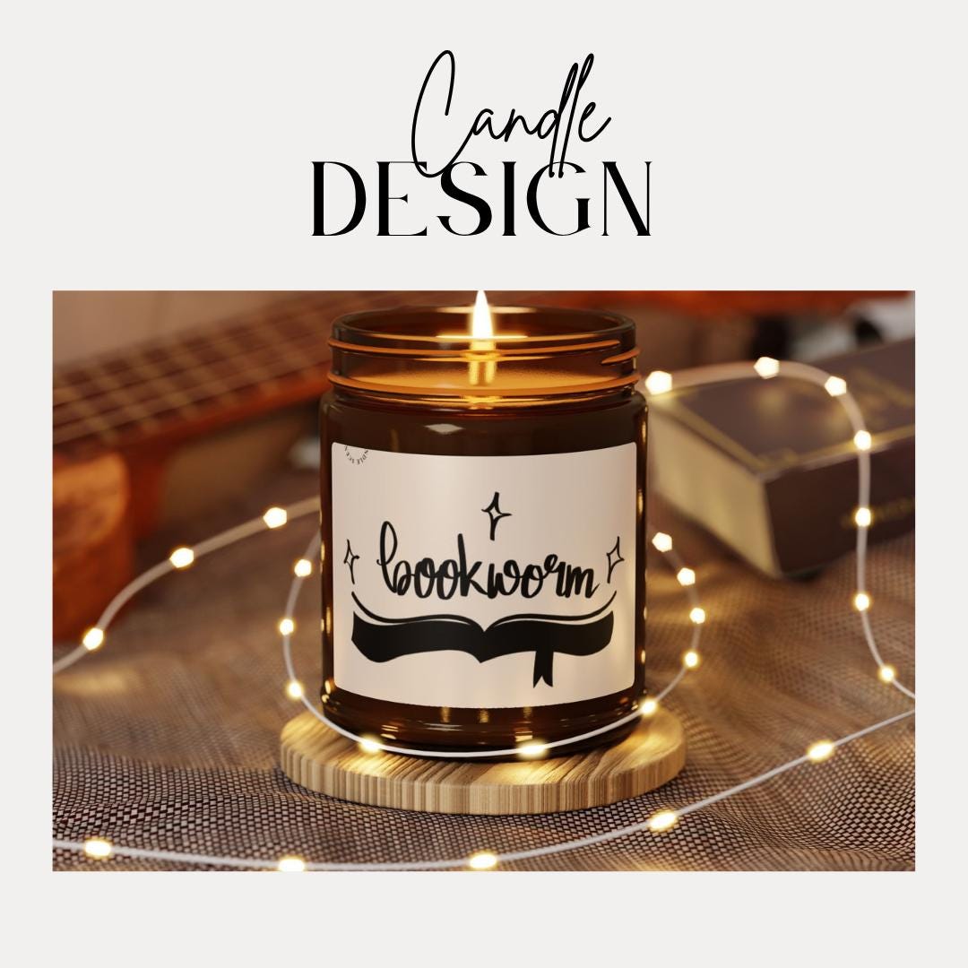 Bookworm Scented Soy Candle Reading Candle Gift Literary Quote Candle Bookish Decor for Home Library Bookworm Gift Idea Book Club Candle