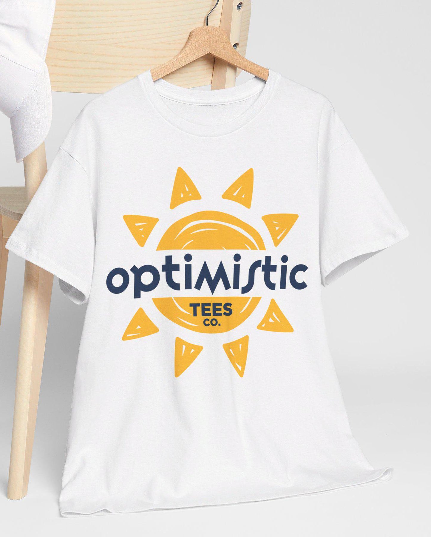 Optimistic Tees Co. Logo T-Shirt | Unisex Sun Design Tee | Positive Vibes Apparel | Everyday Comfort | Positive Energy Clothing