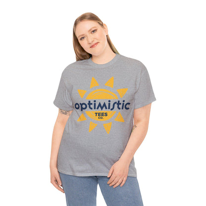 Optimistic Tees Co. Logo T-Shirt | Unisex Sun Design Tee | Positive Vibes Apparel | Everyday Comfort | Positive Energy Clothing
