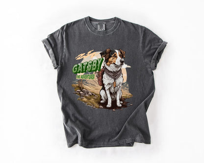 Gatsby the Adventurer T-Shirt, Comfort Colors, Pet Lover Tee, Perfect Gift for Dog Owners, Adventurous Souls and Weekend Getaways