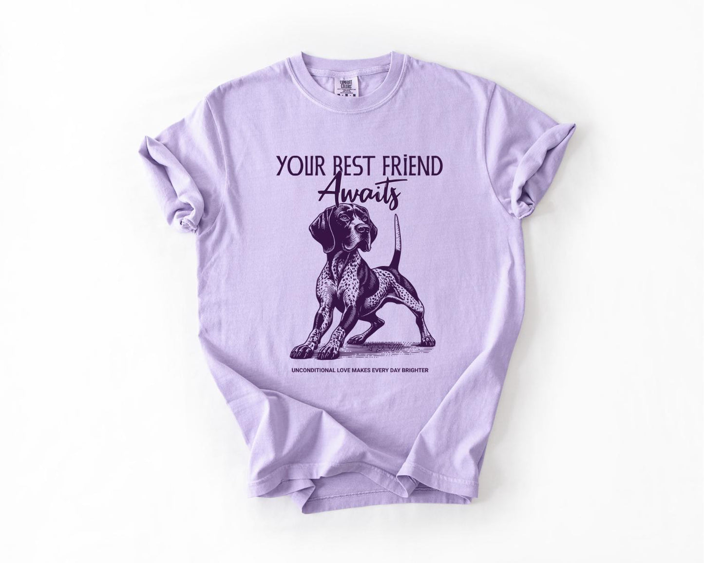 Dog Lover's T-Shirt, Comfort Colors, 'Your Best Friend Awaits', Pet Apparel for Pet Lovers, Gift for Dog Owners,