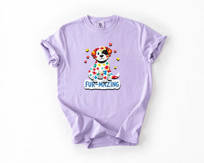 FurMazing Dog T-Shirt, Comfort Colors, Cute Pet Lover Tee, Autism Awareness, Gift for Dog Parent, Dog Shirt, Dog Shirt, Everyday Casual Wear