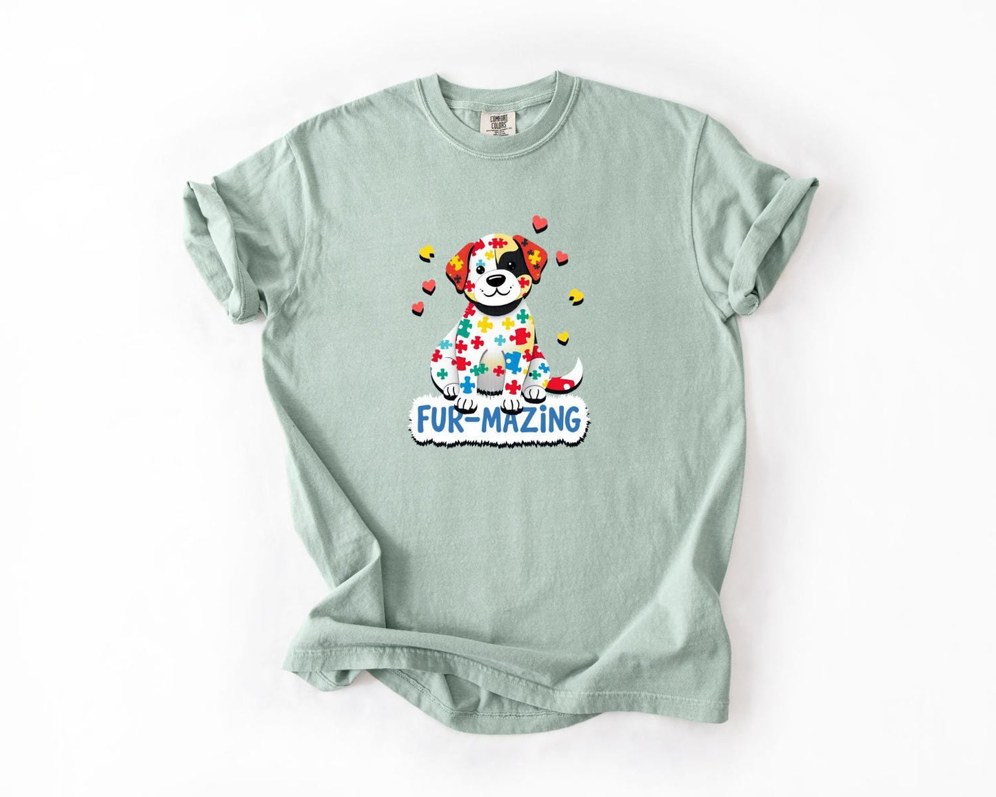 FurMazing Dog T-Shirt, Comfort Colors, Cute Pet Lover Tee, Autism Awareness, Gift for Dog Parent, Dog Shirt, Dog Shirt, Everyday Casual Wear