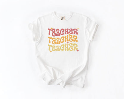 Retro Teacher T-Shirt, Comfort Colors, Cute Teacher Gift, Back to School, Teacher Appreciation Gift, Everyday Casual Wear, Teacher's Day