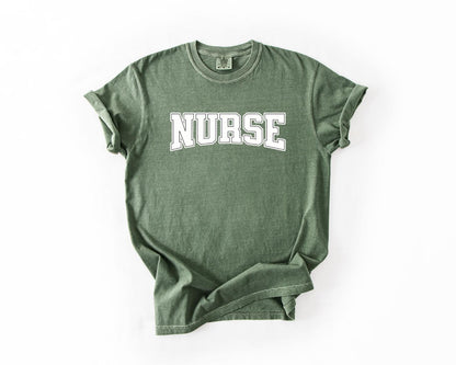 Nurse Varsity Letter T-Shirt, Comfort Colors, Perfect Gift for Healthcare Workers, Medical Profession Tee, Nurse Tee, Casual Wear