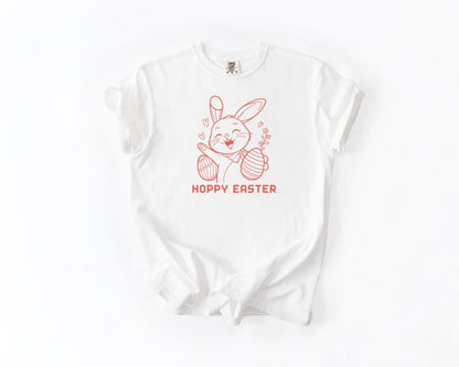 Hoppy Easter T-Shirt, Comfort Colors, Cute Bunny Graphic Tee, Spring Apparel, Easter Gift, Easter Bunny Tee, Egg Hunt, Casual Wear