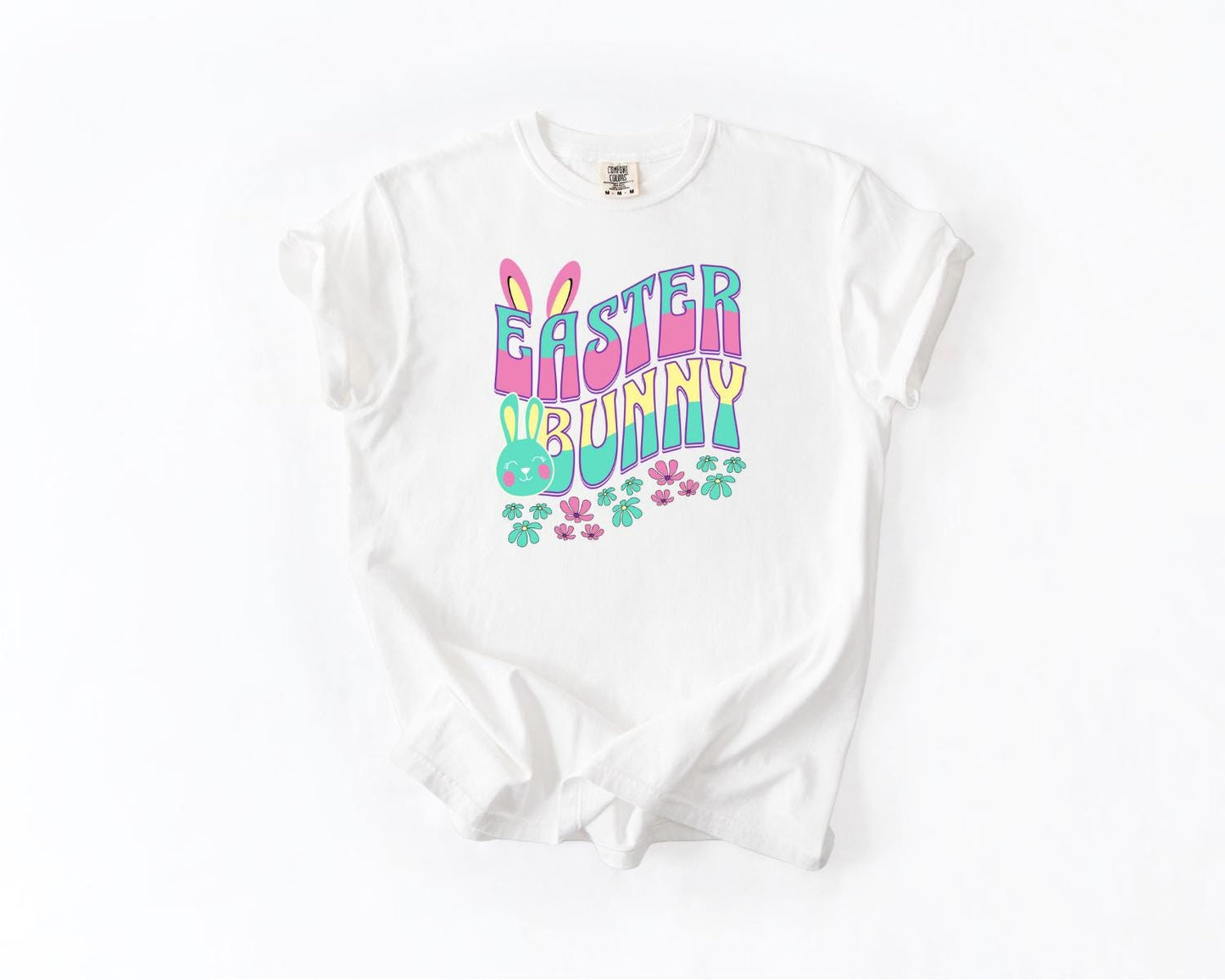Retro Easter Bunny T-Shirt, Comfort Colors, Cute Spring Tee Adults, Cute Pastel Spring Holiday Tee, Easter Bunny Tee, Casual Wear