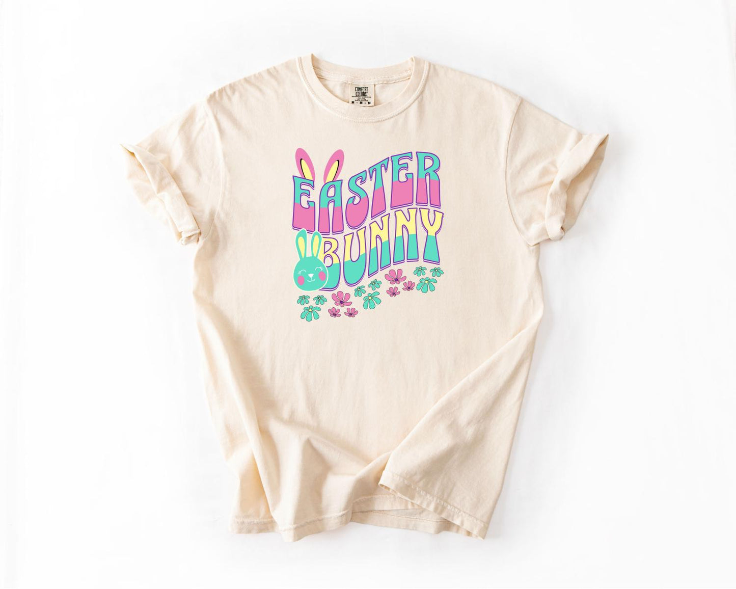 Retro Easter Bunny T-Shirt, Comfort Colors, Cute Spring Tee Adults, Cute Pastel Spring Holiday Tee, Easter Bunny Tee, Casual Wear