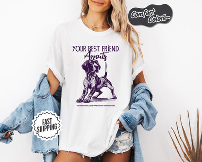 Dog Lover's T-Shirt, Comfort Colors, 'Your Best Friend Awaits', Pet Apparel for Pet Lovers, Gift for Dog Owners,