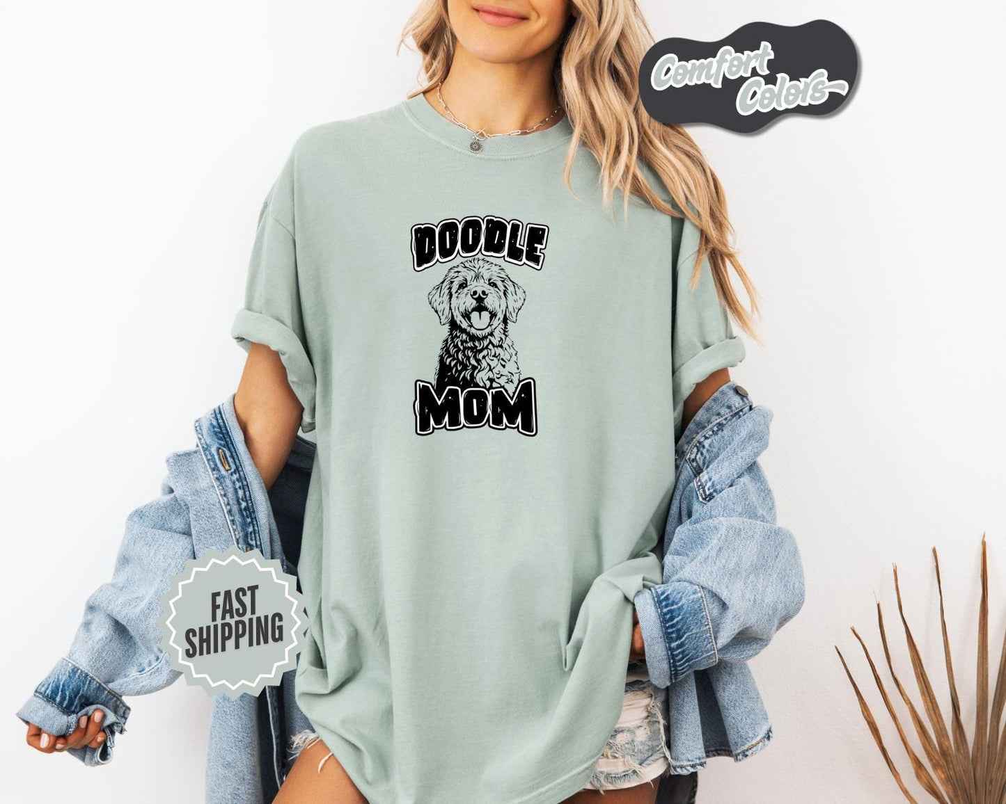 Doodle Mom T-Shirt, Comfort Colors, Ideal Gift for Dog Lovers, Cute Pet Apparel, Doodle Animal T-Shirt, Dog Shirt, Everyday Casual Wear