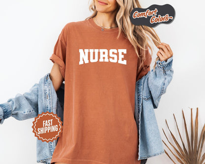 Nurse T-Shirt, Comfort Colors, Gift for Nurses, Nursing School, Medical Apparel, Nurse Shirt, Casual Wear
