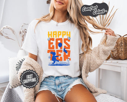 Happy Easter T-Shirt, Comfort Colors, Fun Holiday Tee, Spring Celebration Shirt, Easter Gift, Egg Hunt Tee, Casual Wear