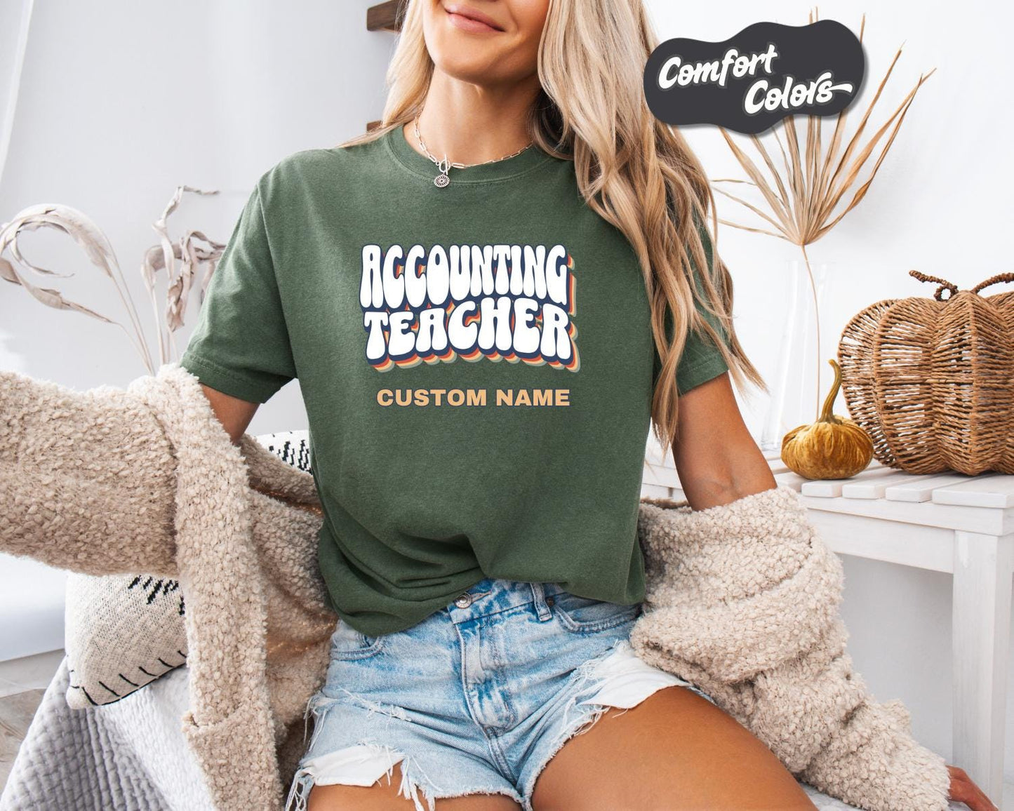 Accounting Teacher T-Shirt, Comfort Colors, Custom Teacher Shirt, Gift for Teachers, Back to School, Casual Wear, Teacher Appreciation