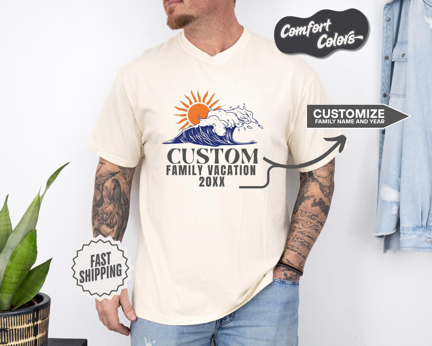 Custom Family Vacation T-Shirt, Comfort Colors, Personalized Summer Tee, Beach Trip Apparel, Family Reunion Gift, Vacation Matching Shirts