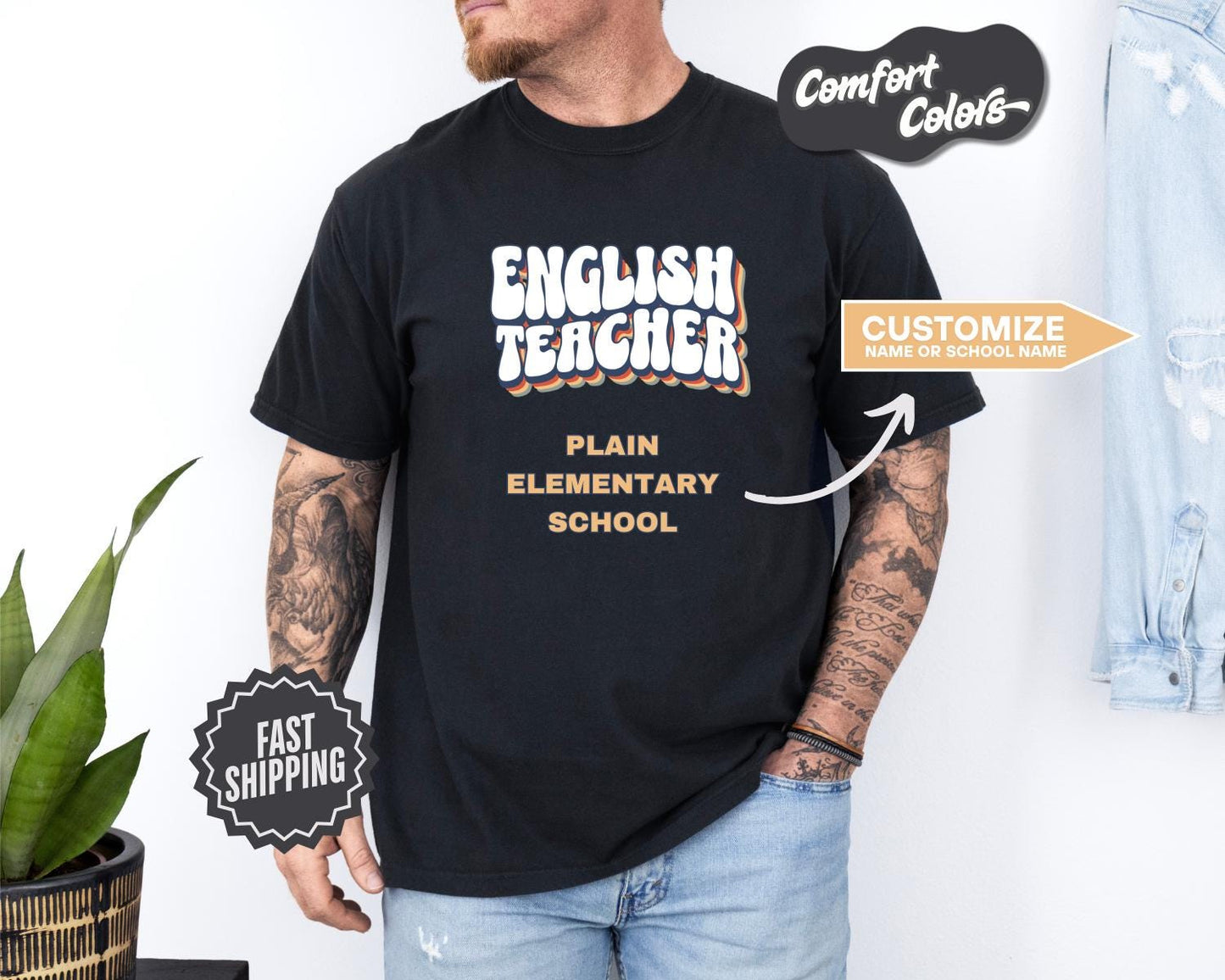 English Teacher T-Shirt, Comfort Colors, Custom Teacher Shirt, Perfect Gift for Educators, Teacher Appreciation, Back to School, Casual Wear