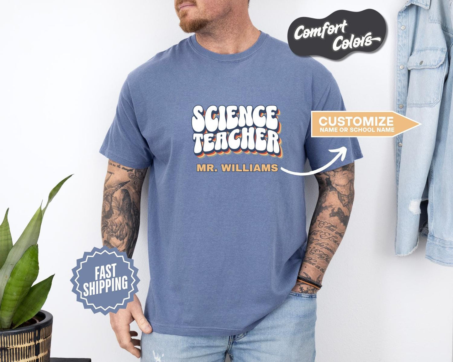 Science Teacher T-Shirt, Comfort Colors, Custom Teacher Shirt, Teacher Gift, Classroom Apparel, Back to School, Education Humor Shirt