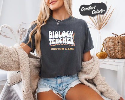 Biology Teacher T-Shirt, Comfort Colors, Custom Teacher Shirt, Cute Teacher Shirt, Education Gift, Teacher Appreciation, Classroom Outfit
