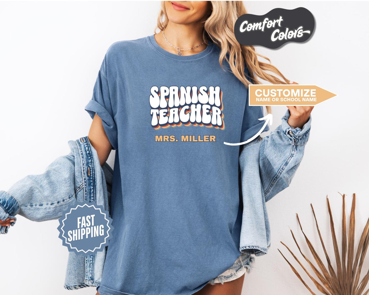 Spanish Teacher T-Shirt, Comfort Colors, Custom Teacher Shirt, Gift for Educators, Teacher Appreciation Day, Back to School, Casual Wear