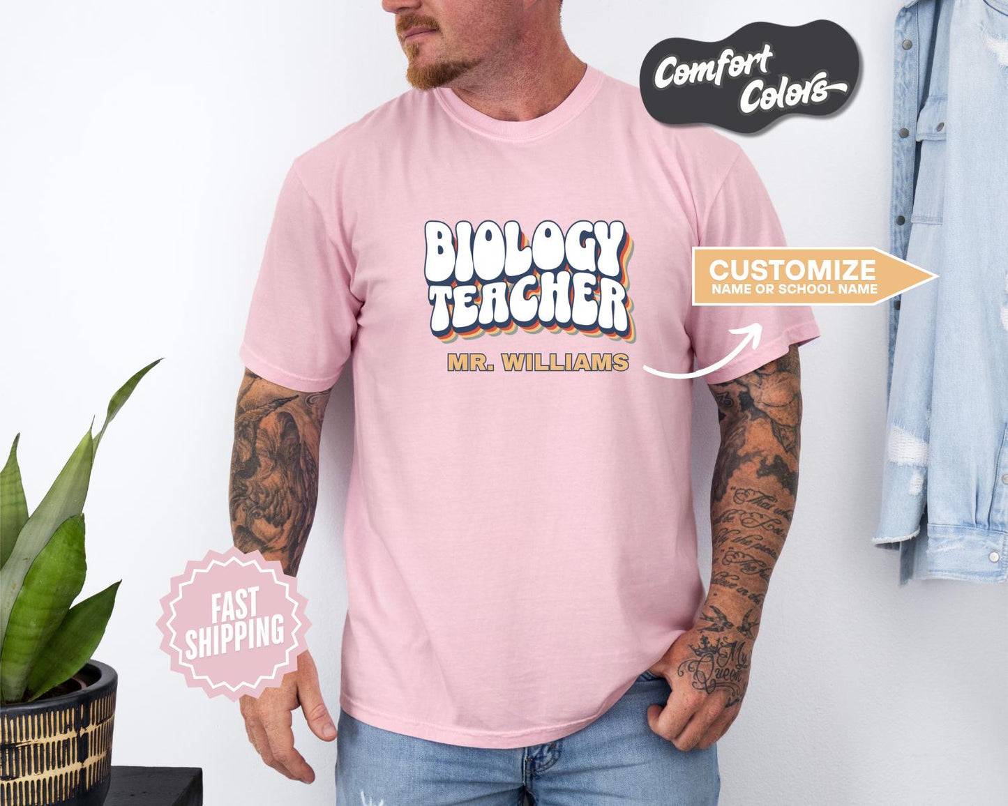 Biology Teacher T-Shirt, Comfort Colors, Custom Teacher Shirt, Cute Teacher Shirt, Education Gift, Teacher Appreciation, Classroom Outfit