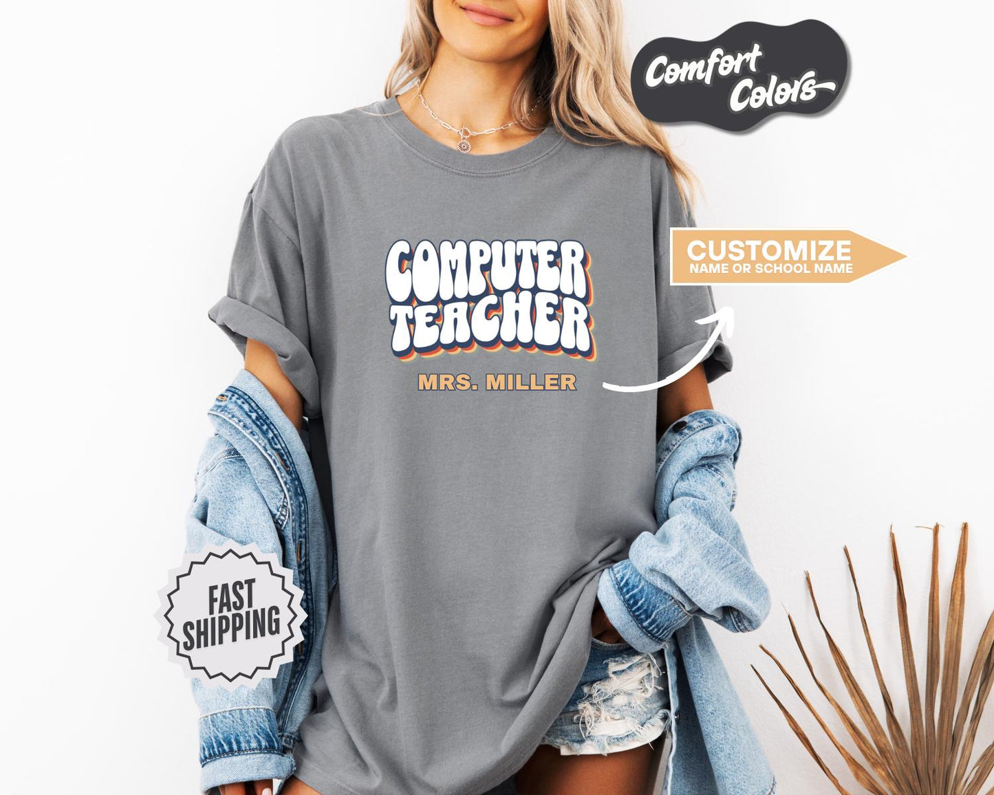 Computer Teacher T-Shirt, Comfort Colors, Custom Teacher Shirt, Cute Teacher Gift, Back to School Tee, Classroom Apparel, Teacher Shirt