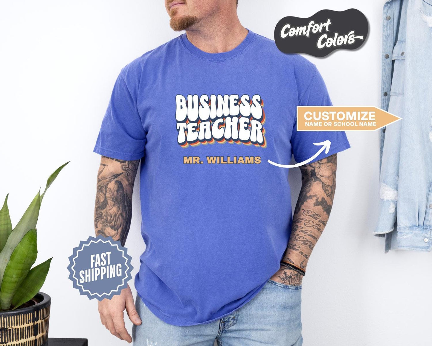 Business Teacher T-Shirt, Comfort Colors, Custom Teacher Shirt, Cute Teacher Gift, Back to School Tee, Classroom Apparel, Teacher Shirt