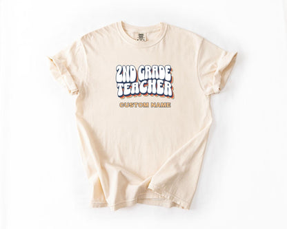 2nd Grade Teacher T-Shirt, Comfort Colors, Custom Teacher Shirt, Cute Teacher Gift, Back to School Tee, Classroom Apparel, Teacher Shirt