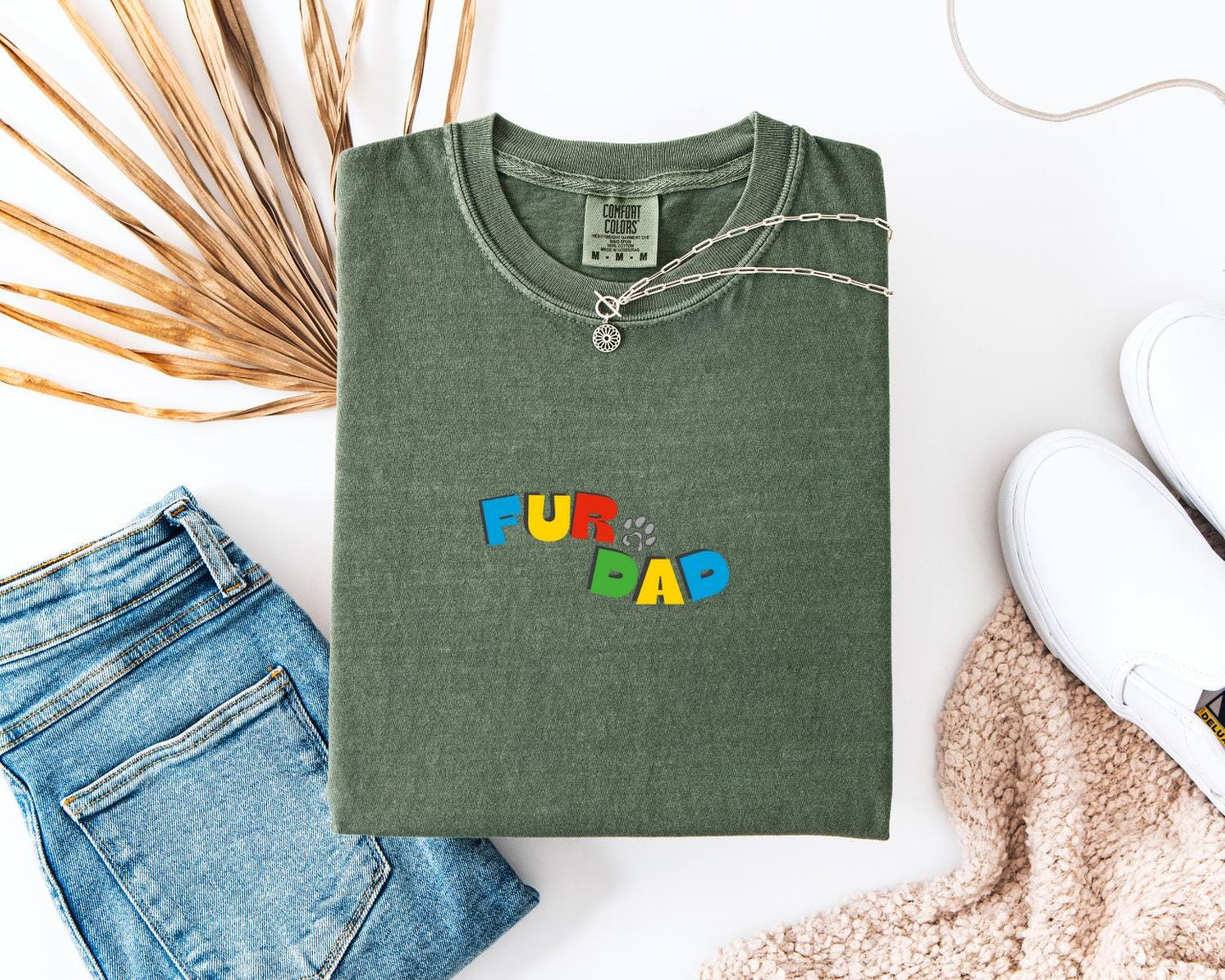 Fur Dad T-Shirt, Comfort Colors, Dad Tee, Dog Dad, Father's Day Gift, Dad Gift, Gifts For Dad, Men's Shirts - Clothing, Everyday Casual Wear