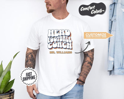 Head Football Coach T-Shirt, Comfort Colors, Custom Teacher Shirt, Gift for Coaches, Unisex Sports Apparel, Team Spirit Shirt, Coaching Gift