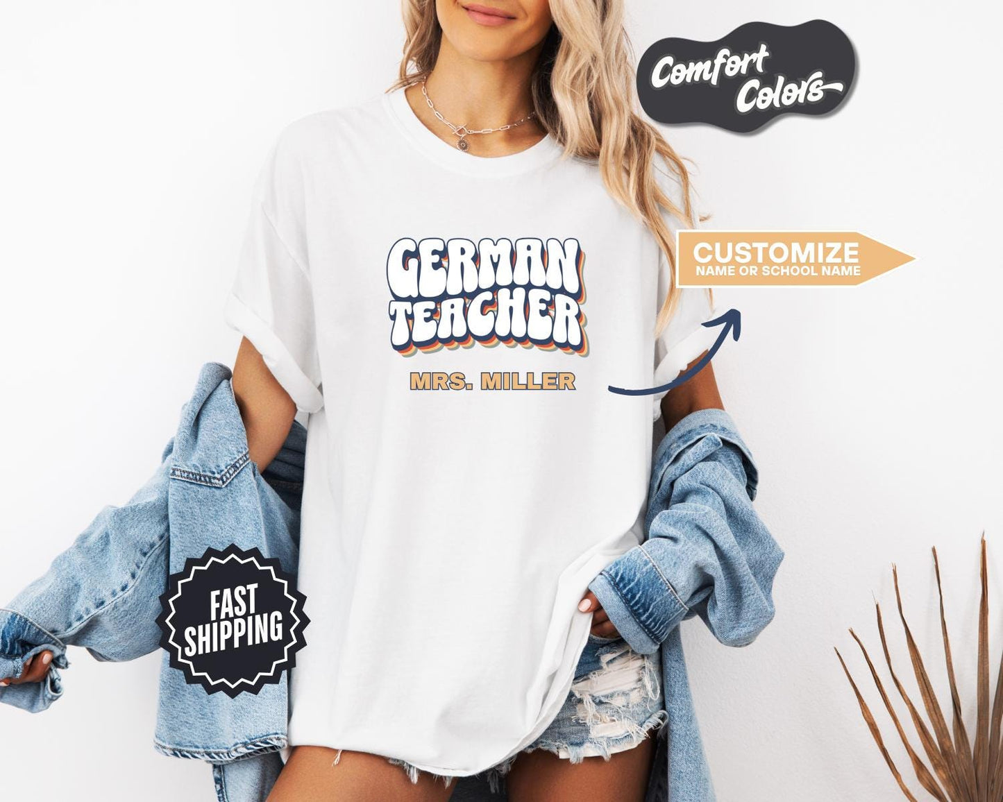 German Teacher T-Shirt, Comfort Colors, Custom Teacher Shirt, Gift for Educator, Teacher Appreciation Day, Back to School, Fun Teacher Shirt