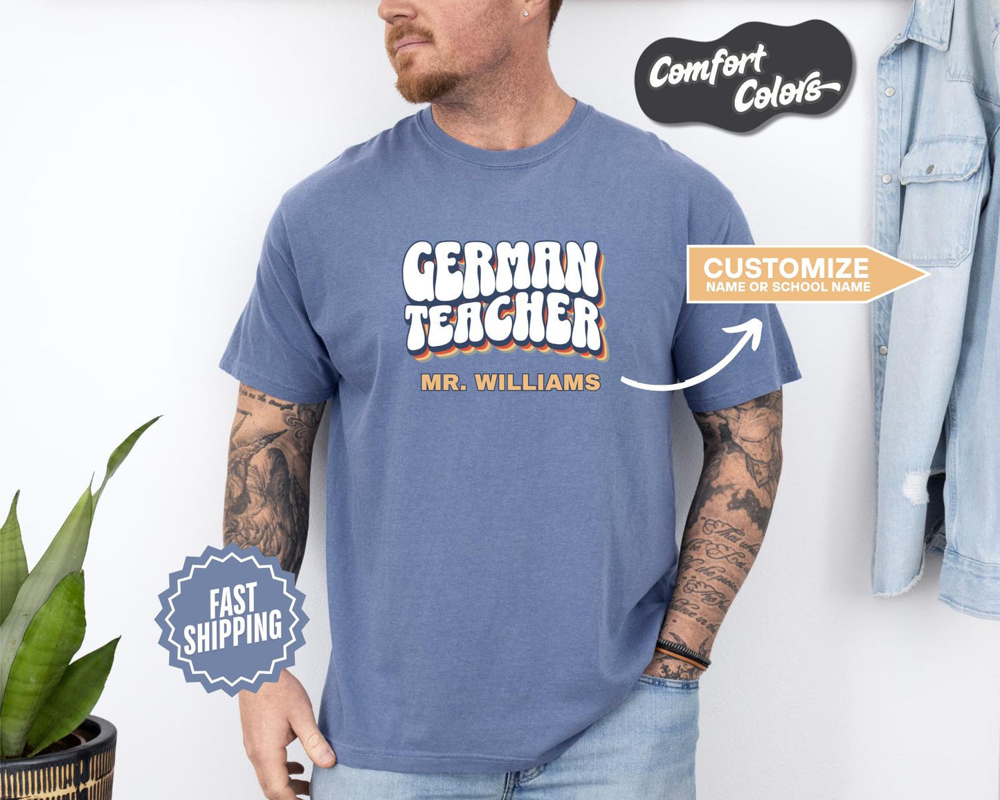 German Teacher T-Shirt, Comfort Colors, Custom Teacher Shirt, Gift for Educator, Teacher Appreciation Day, Back to School, Fun Teacher Shirt