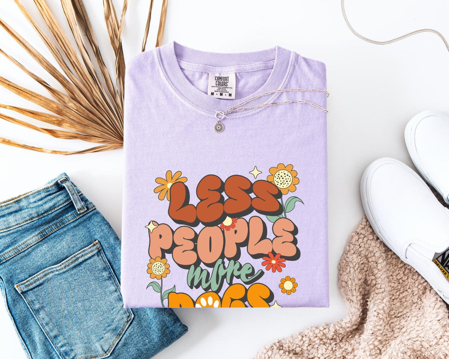 Less People More Dogs T-Shirt, Comfort Colors, Dog Shirt, Dog Lover Shirt, Dog Gift Pet Shirt, Gift For Dog Lover, Everyday Casual Wear
