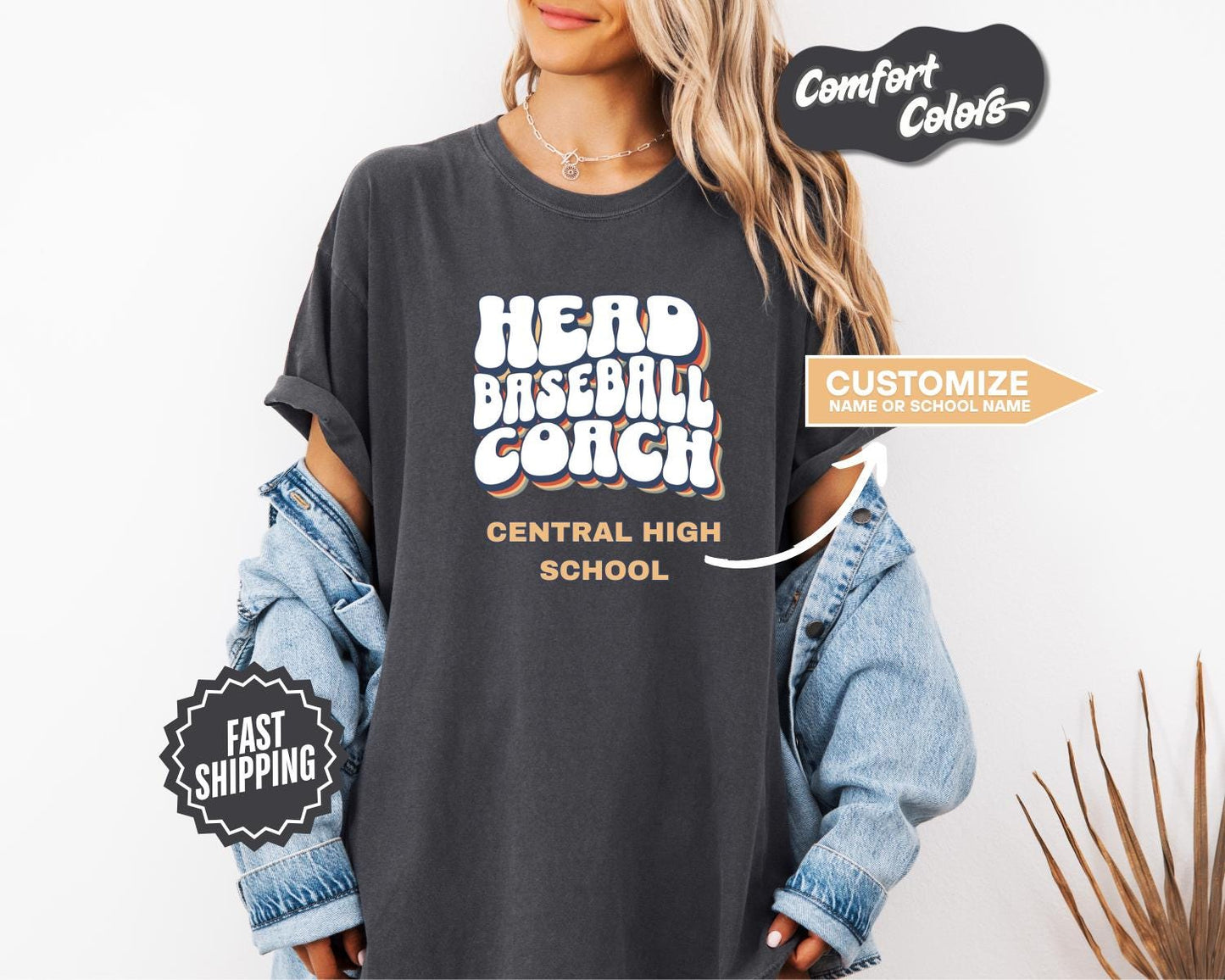 Head Baseball Coach T-Shirt, Comfort Colors, Custom Coach Shirt, Unisex Sports Tee, Gift for Coaches, Baseball Apparel, Team Spirit Wear