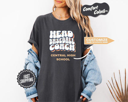 Head Baseball Coach T-Shirt, Comfort Colors, Custom Coach Shirt, Unisex Sports Tee, Gift for Coaches, Baseball Apparel, Team Spirit Wear