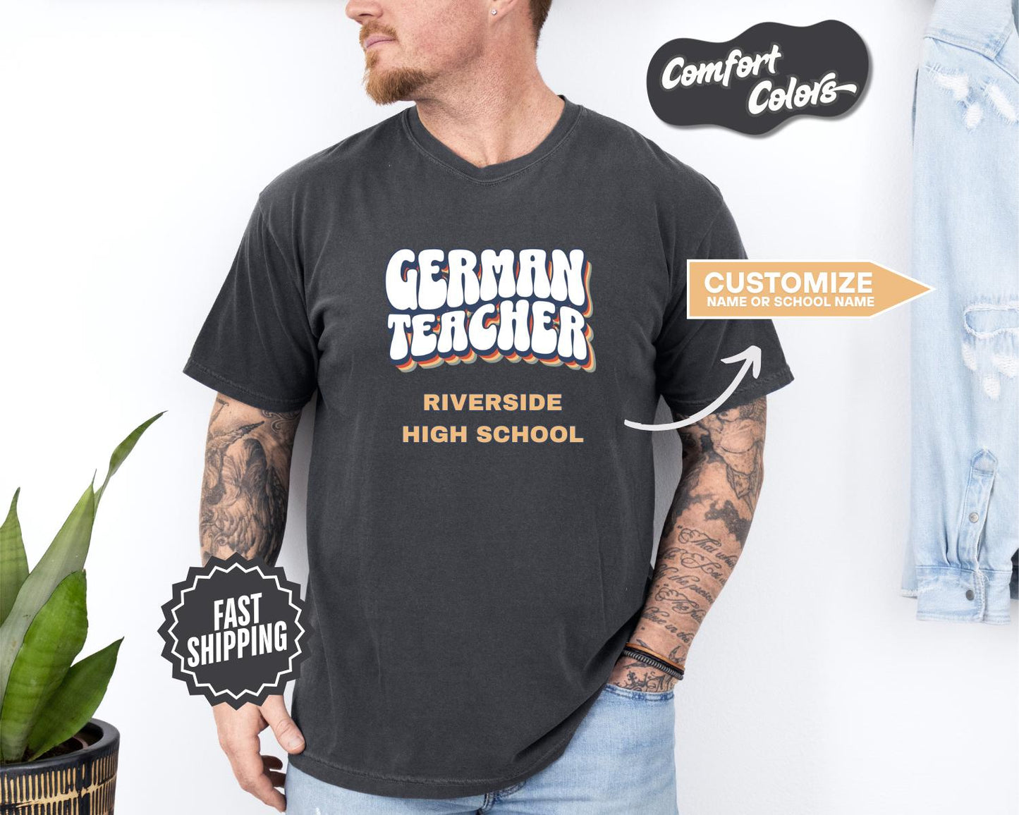 German Teacher T-Shirt, Comfort Colors, Custom Teacher Shirt, Gift for Educator, Teacher Appreciation Day, Back to School, Fun Teacher Shirt