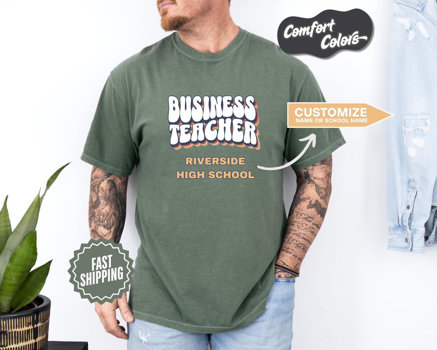 Business Teacher T-Shirt, Comfort Colors, Custom Teacher Shirt, Cute Teacher Gift, Back to School Tee, Classroom Apparel, Teacher Shirt