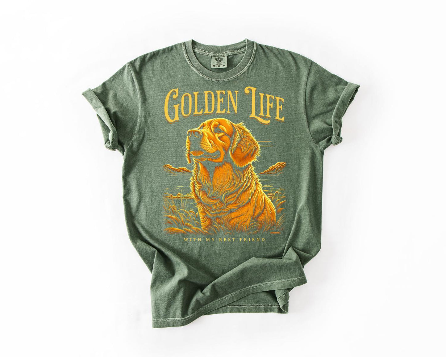 Golden Life Dog T-Shirt, Comfort Colors, Perfect for Dog Lovers, Animal Lover Gift, Birthday Gift, Golden Retriever Lover, Dog Tee