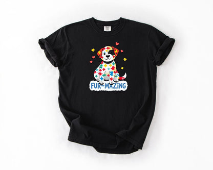 FurMazing Dog T-Shirt, Comfort Colors, Cute Pet Lover Tee, Autism Awareness, Gift for Dog Parent, Dog Shirt, Dog Shirt, Everyday Casual Wear