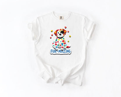 FurMazing Dog T-Shirt, Comfort Colors, Cute Pet Lover Tee, Autism Awareness, Gift for Dog Parent, Dog Shirt, Dog Shirt, Everyday Casual Wear