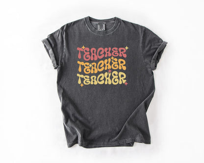 Retro Teacher T-Shirt, Comfort Colors, Cute Teacher Gift, Back to School, Teacher Appreciation Gift, Everyday Casual Wear, Teacher's Day