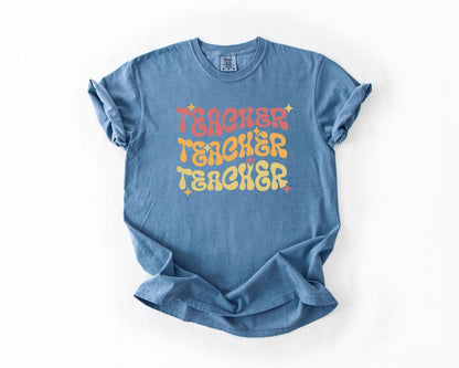 Retro Teacher T-Shirt, Comfort Colors, Cute Teacher Gift, Back to School, Teacher Appreciation Gift, Everyday Casual Wear, Teacher's Day