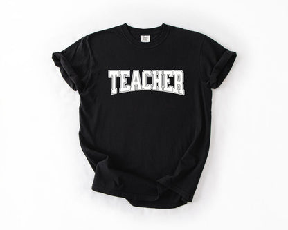Classic Teacher T-Shirt, Comfort Colors, Varsity Font Teacher Tee, Gift for Educators, Teacher Appreciation Gift, Casual Wear