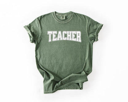 Classic Teacher T-Shirt, Comfort Colors, Varsity Font Teacher Tee, Gift for Educators, Teacher Appreciation Gift, Casual Wear