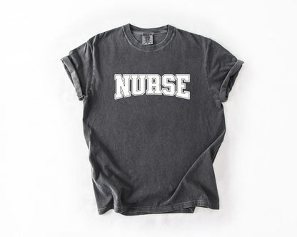Nurse Varsity Letter T-Shirt, Comfort Colors, Perfect Gift for Healthcare Workers, Medical Profession Tee, Nurse Tee, Casual Wear