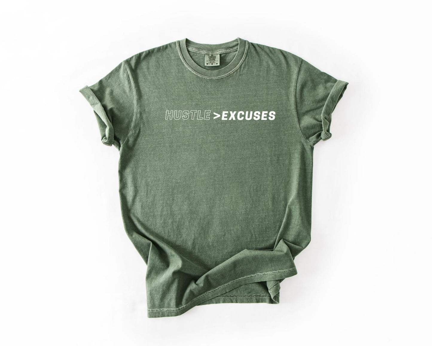 Hustle > Excuses Motivational T-Shirt, Comfort Colors, Unisex Streetwear, Everyday Reminder, Business Motivation Shirt, Everyday Casual Wear