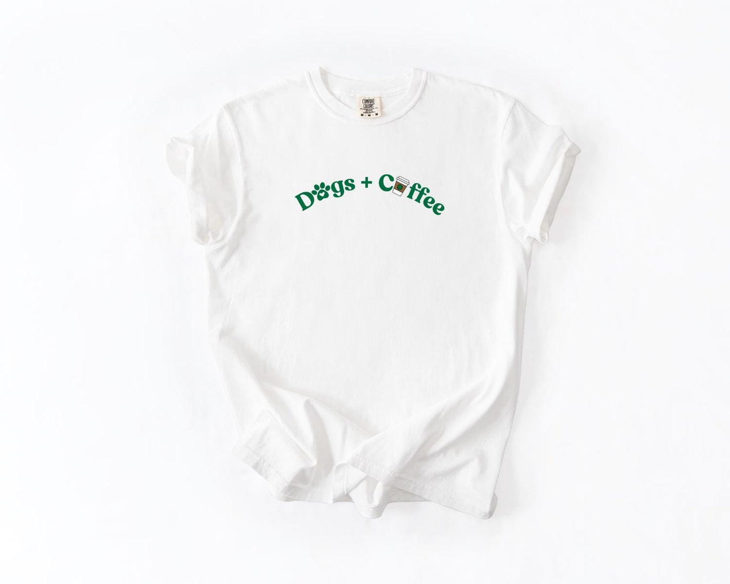 Dogs + Coffee T-Shirt, Comfort Colors, Aesthetic Graphic Tee, Pet Lover Gift, Dog Shirt, Dog Lover, Coffee Lover, Everyday Casual Wear