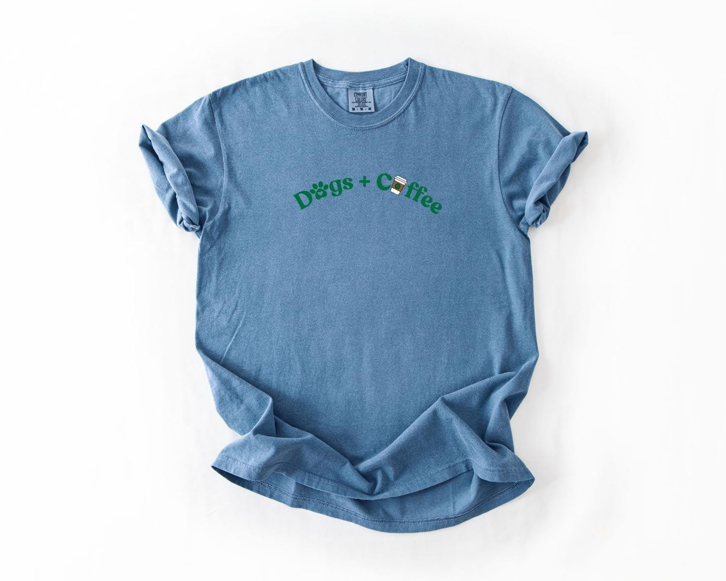 Dogs + Coffee T-Shirt, Comfort Colors, Aesthetic Graphic Tee, Pet Lover Gift, Dog Shirt, Dog Lover, Coffee Lover, Everyday Casual Wear