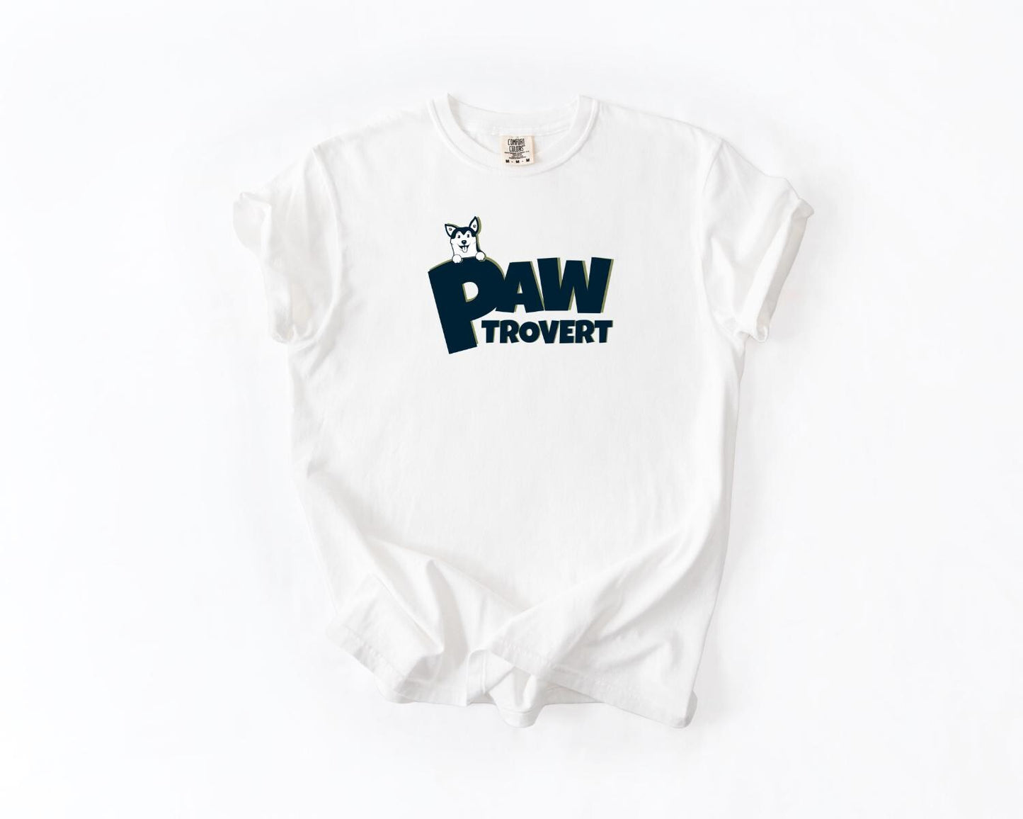 Pawtrovert T-Shirt, Comfort Colors, Cat Lover Tee, Introvert Gift, Cute Animal Shirt, Cute Pet Apparel, Everyday Casual Wear, Pet Lover